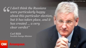 Russia must “accept the reality” of Ukraine’s election, Swedish For. Min interviewed by Christiane Amanpour ‏@camanpour