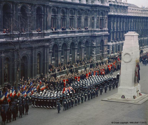Sir Winston Churchill´s funeral procession passing the Foreign Office and Cenotaph 50 years ago today Churchill2015